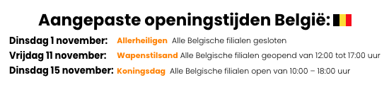 Aangepaste openingstijden Belgie 