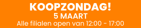 Koopzondag 5 maart alle filialen 